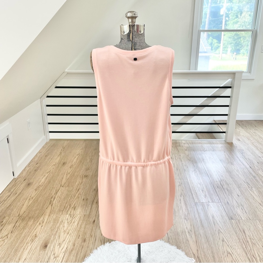 XL GAIAM Sleeveless, coral, pink, orange peach, drawstring dress w/ pockets - Picture 4 of 8
